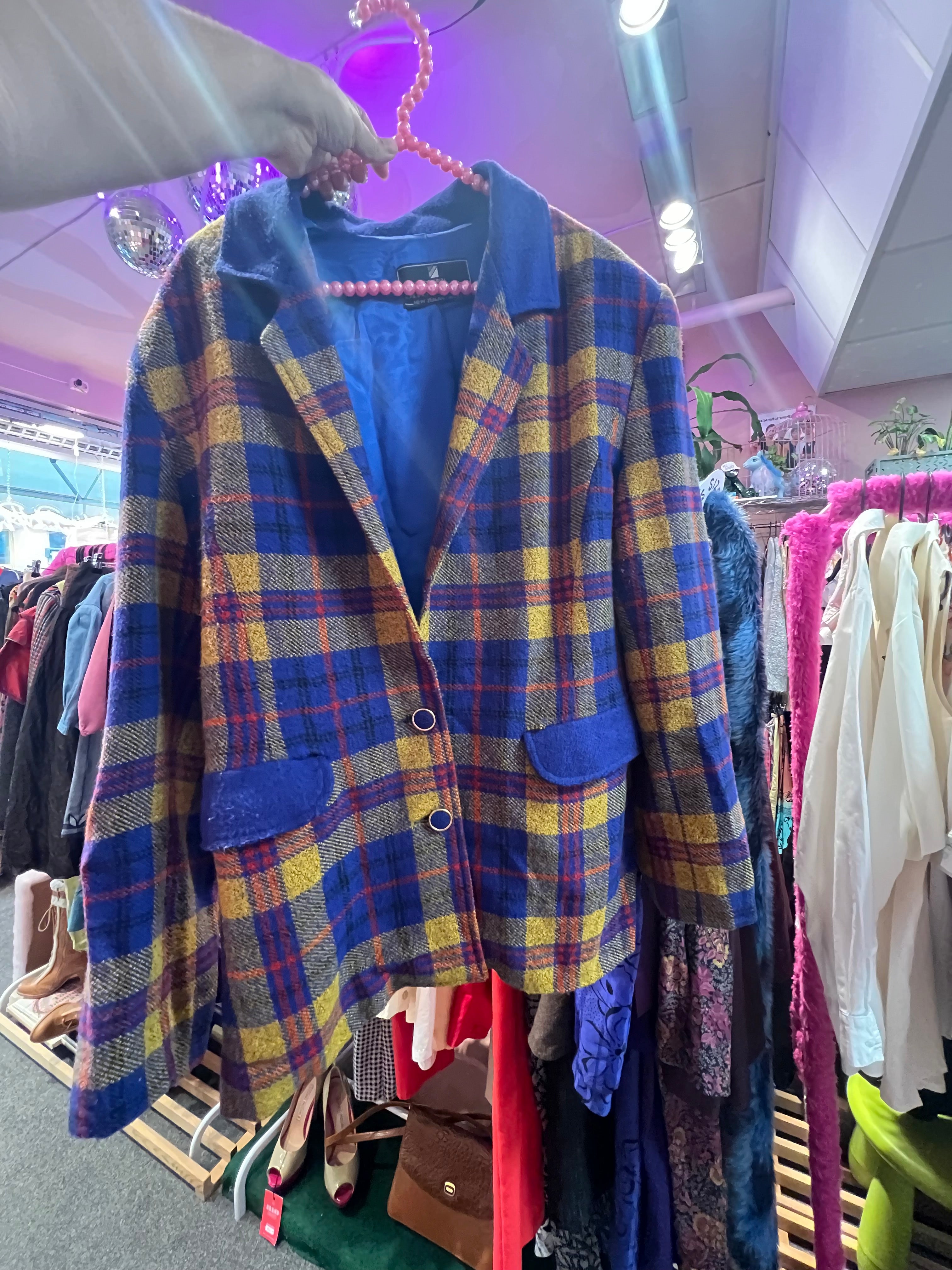 Blue "Clueless" Checkered Blazer