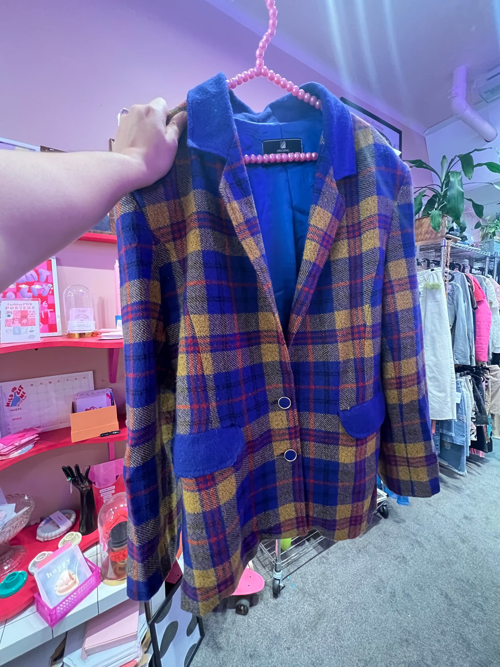 Blue "Clueless" Checkered Blazer