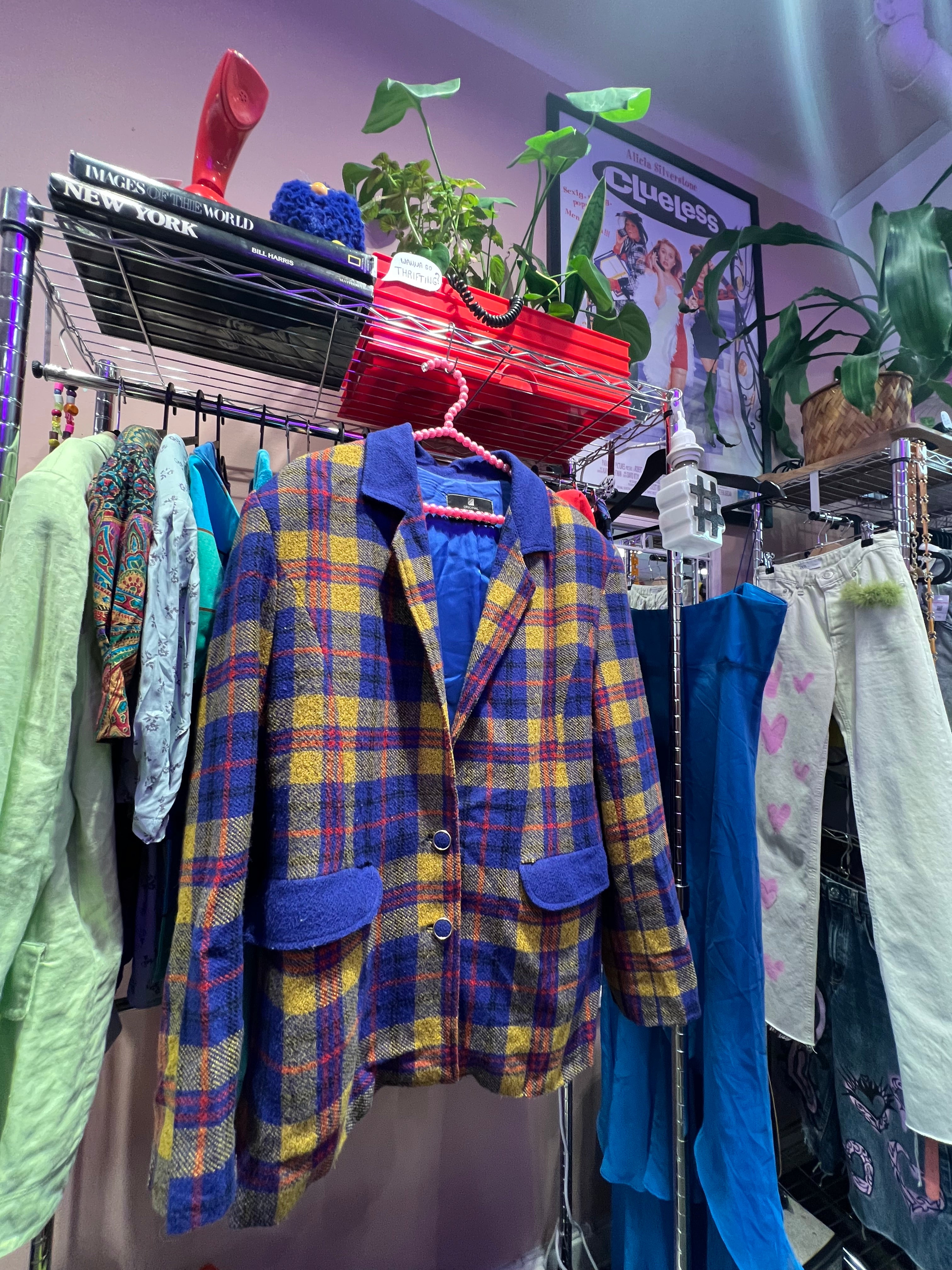 Blue "Clueless" Checkered Blazer