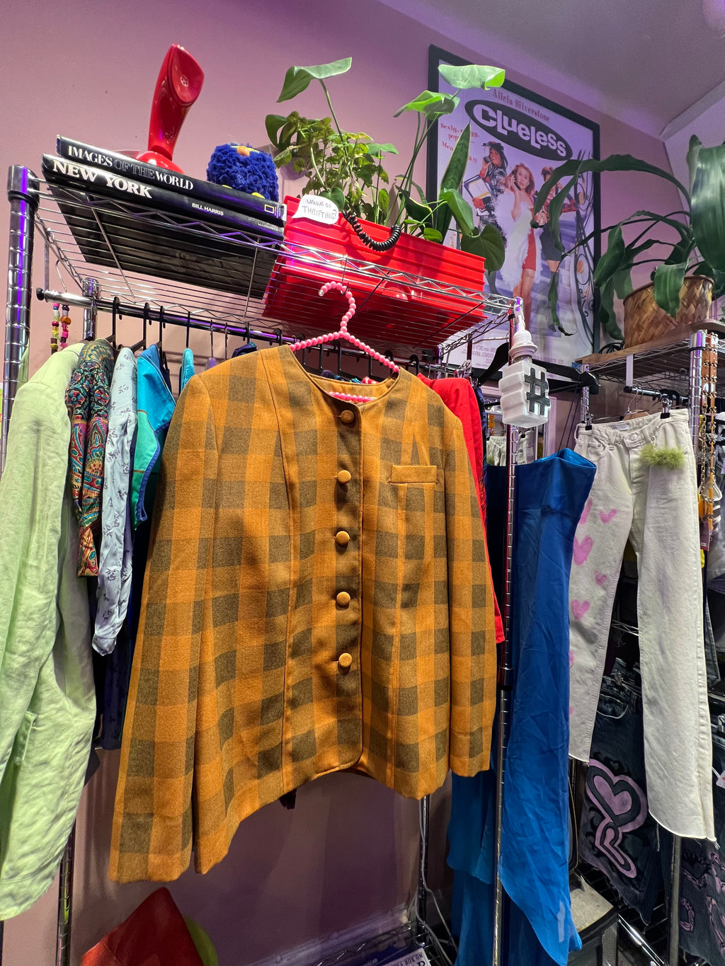 Checkered Mustard Blazer