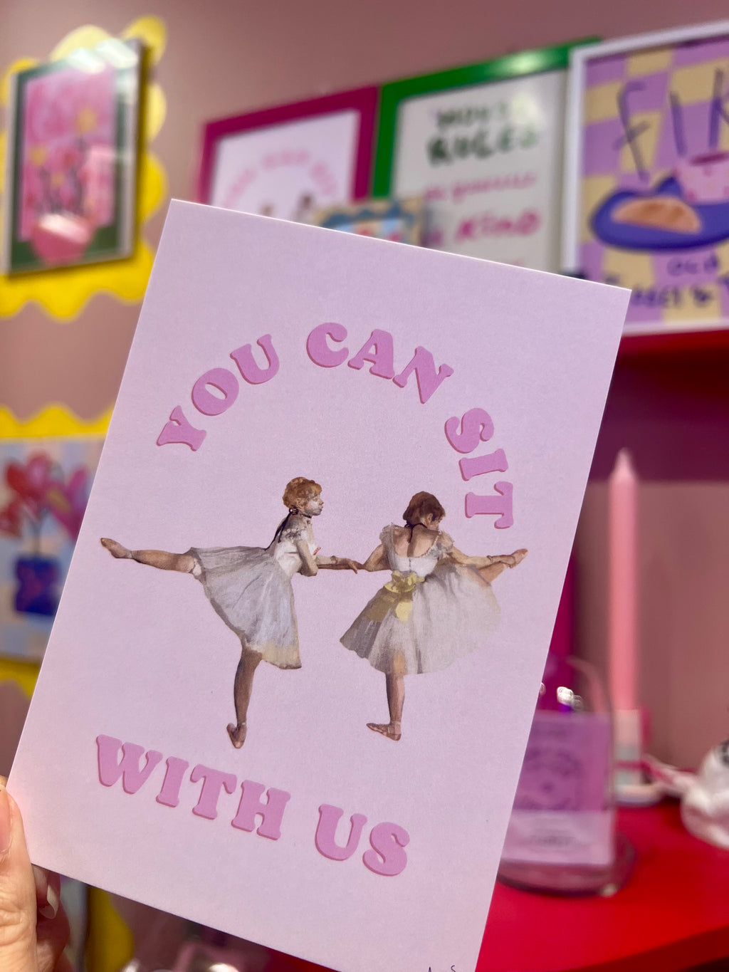 You can sit with us Poster & Postcard