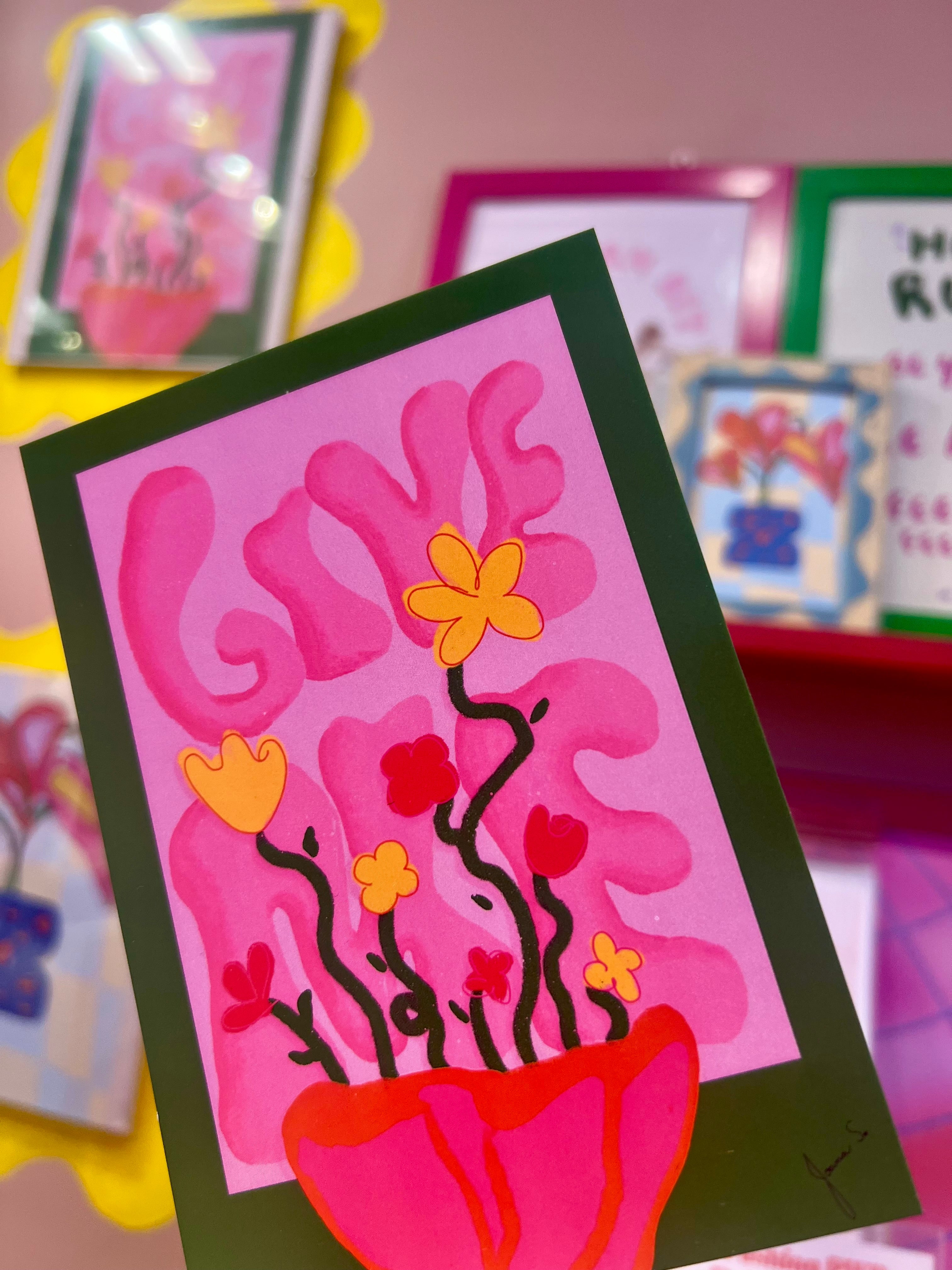 Give me flowers Poster & Postcard