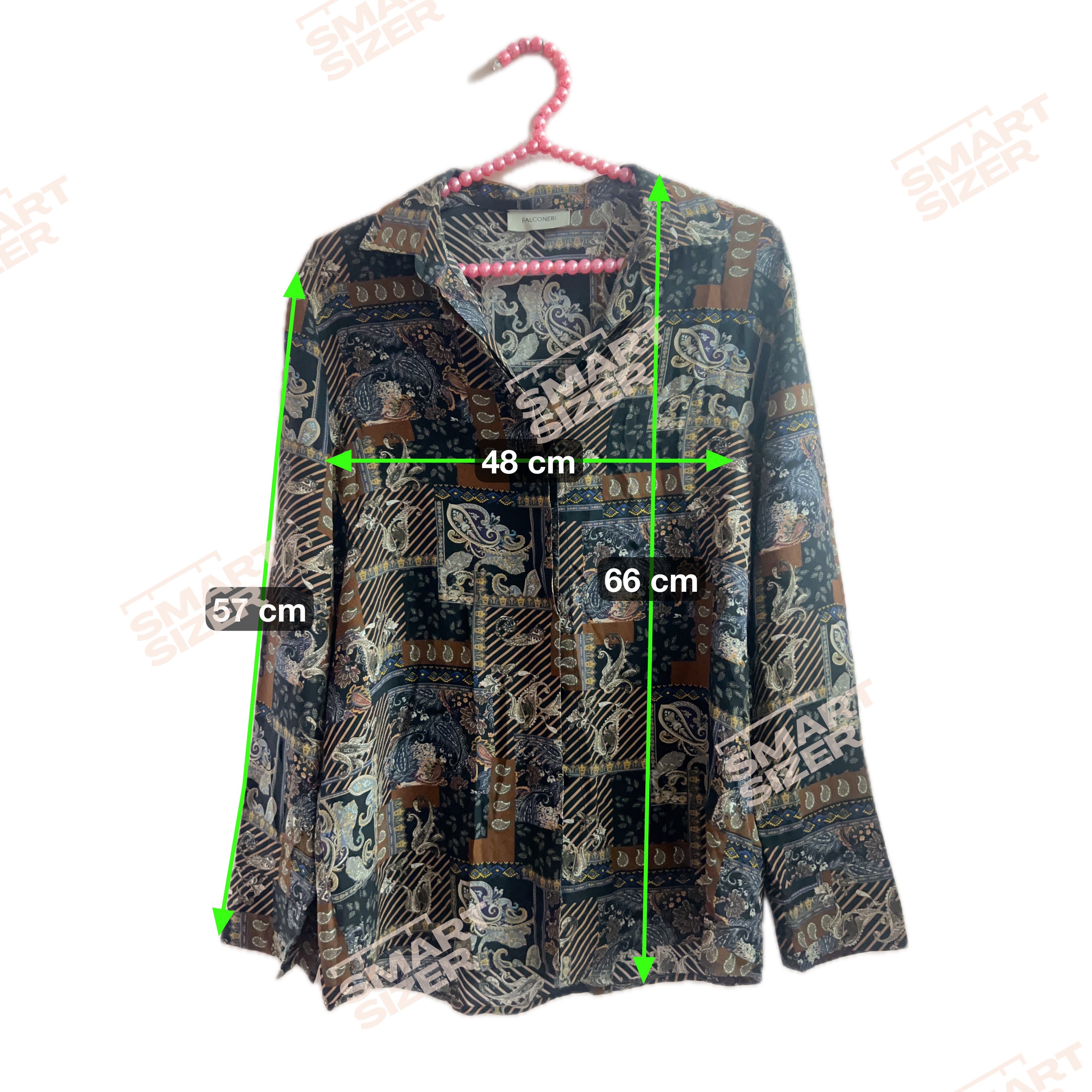 Bohemian Pattern "Falconeri" Silk Shirt