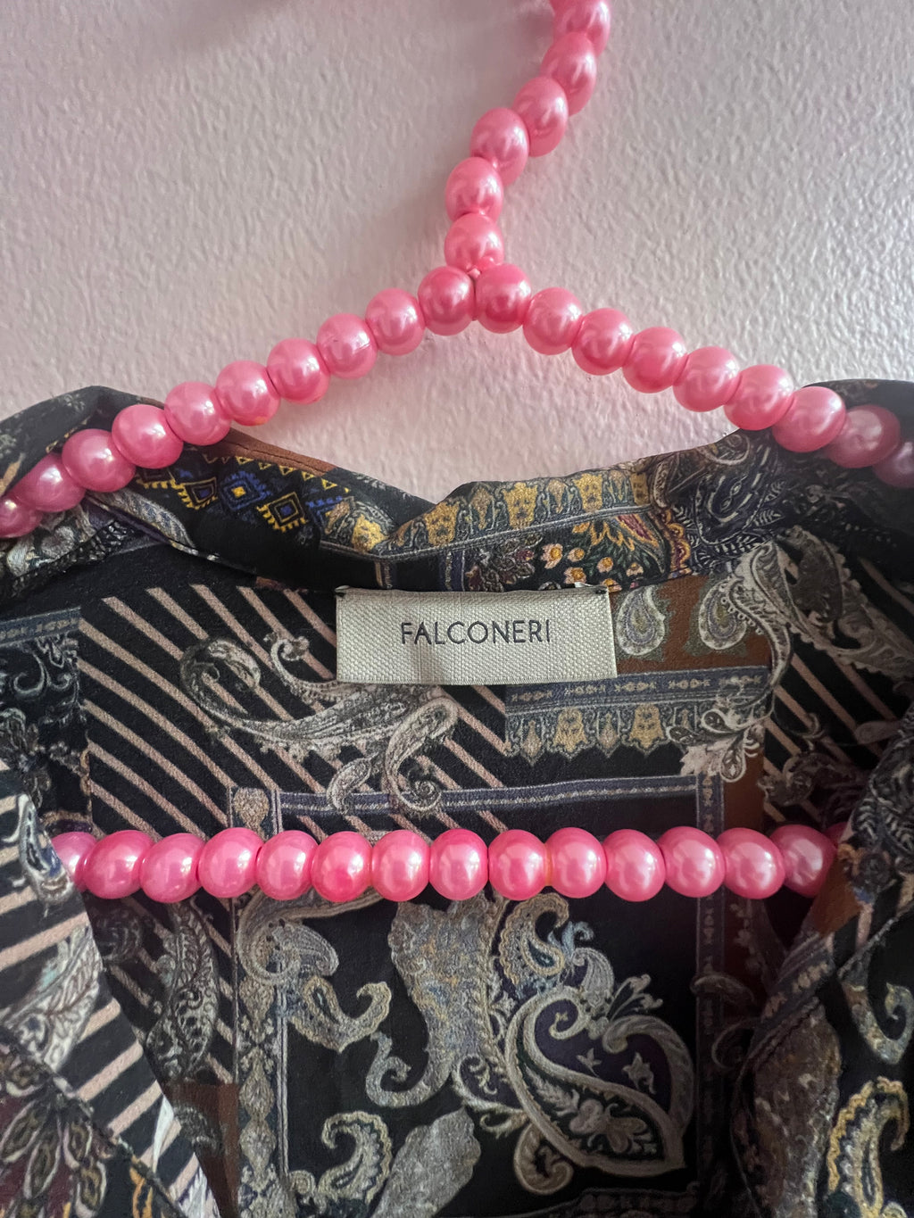 Bohemian Pattern "Falconeri" Silk Shirt