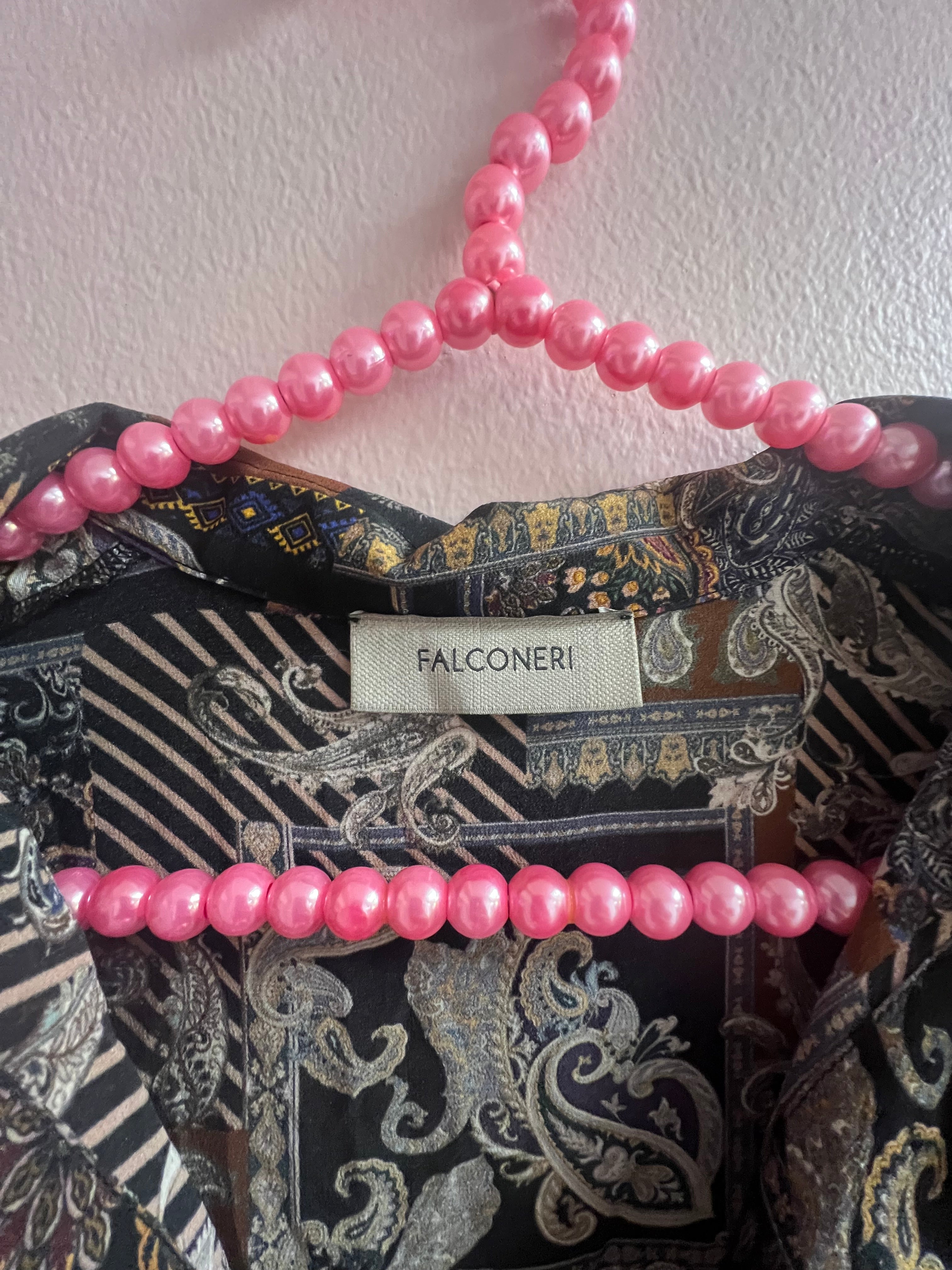 Bohemian Pattern "Falconeri" Silk Shirt