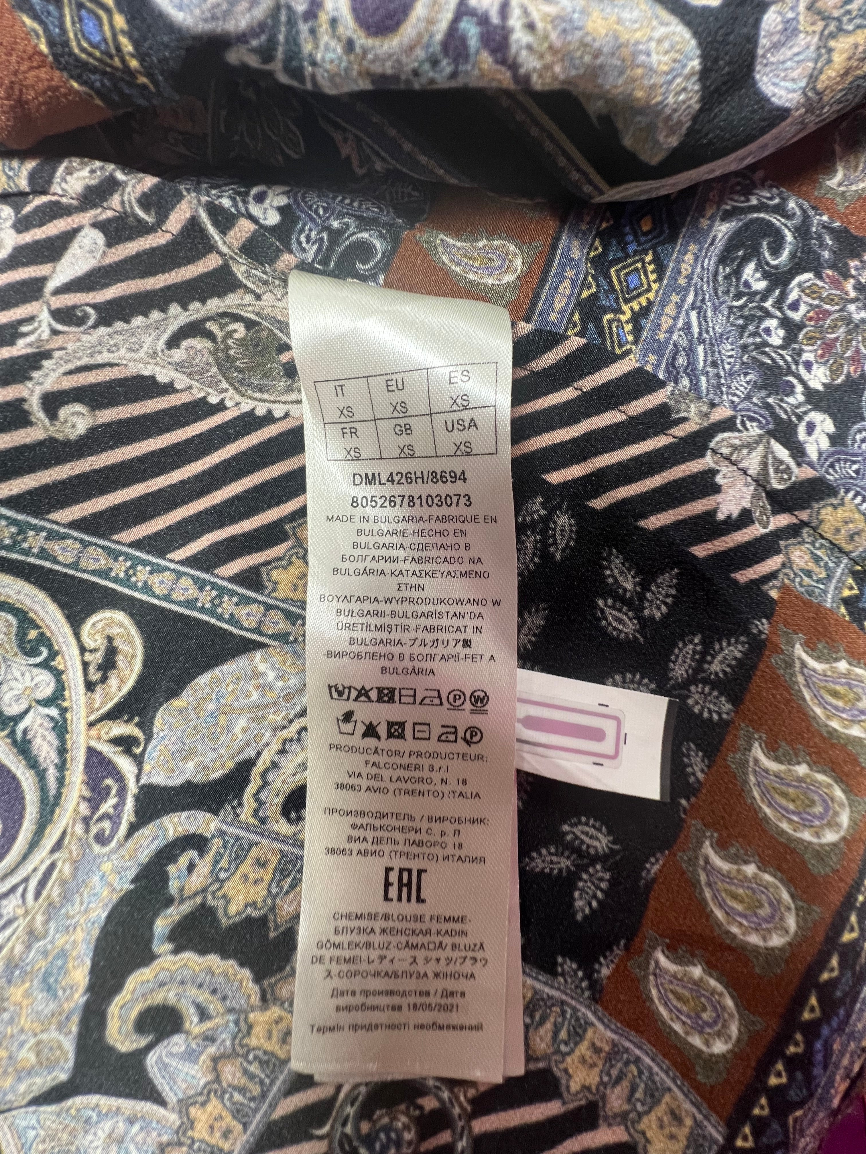 Bohemian Pattern "Falconeri" Silk Shirt