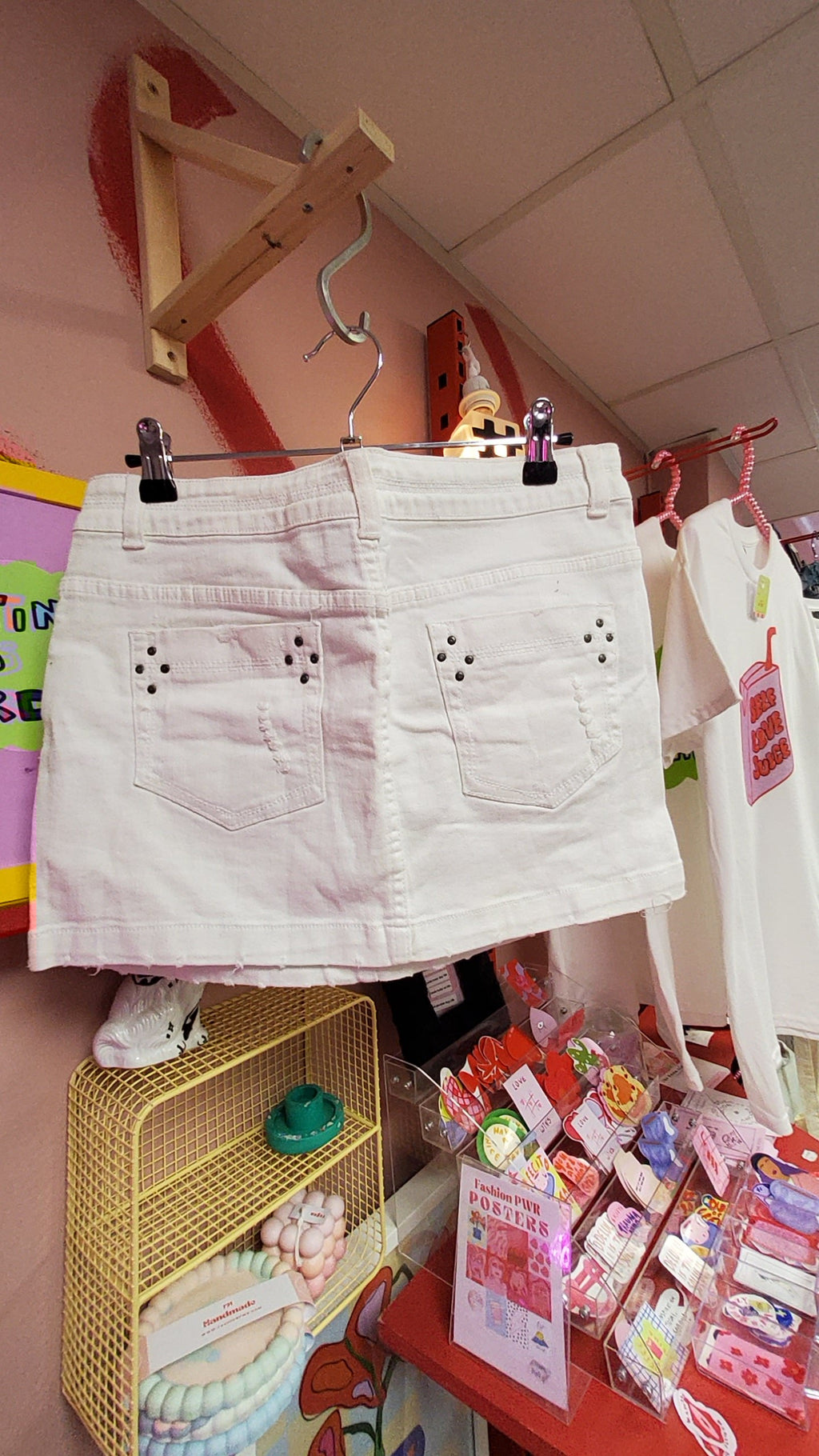 White Studded "1982" Mini-skirt