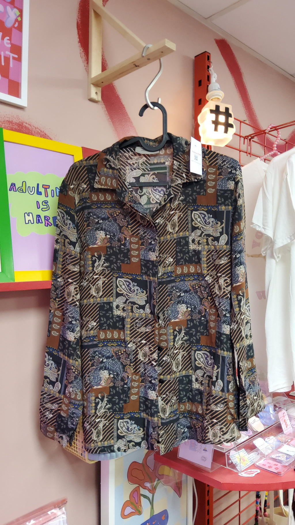 Bohemian Pattern "Falconeri" Silk Shirt