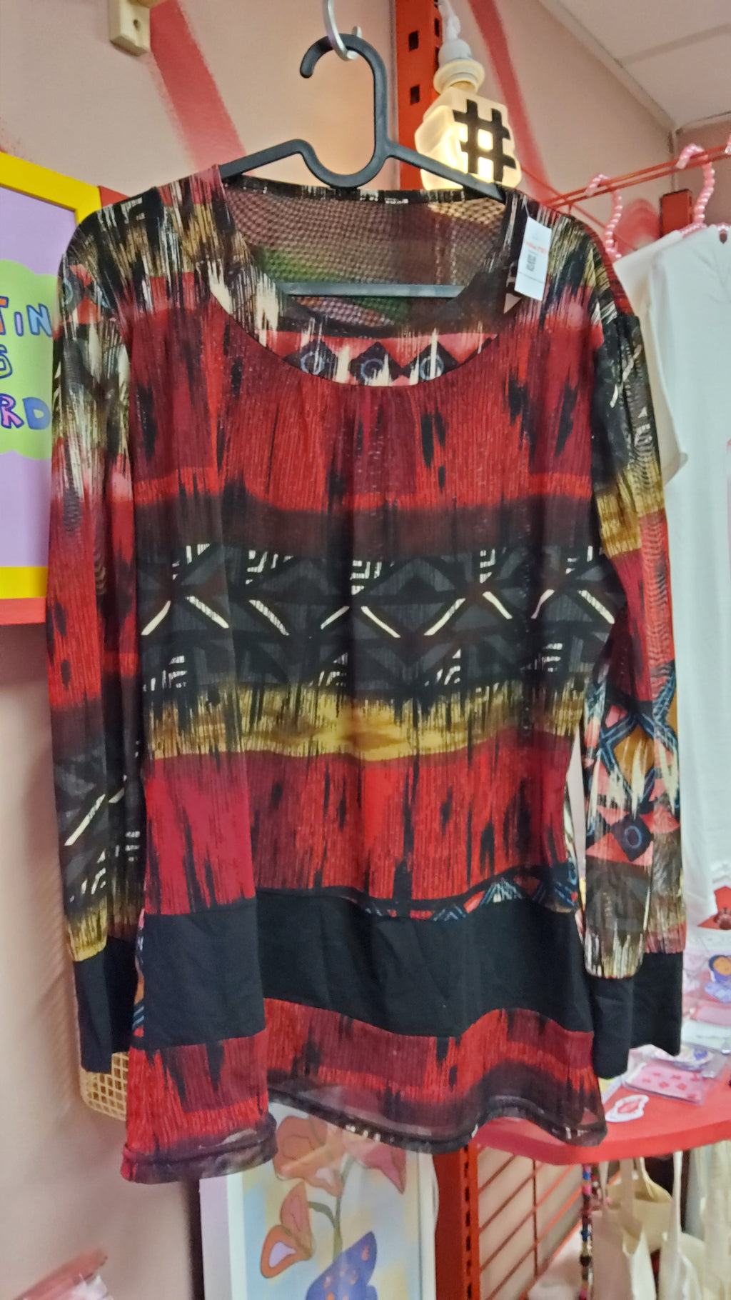 Y2K Geometric blouse