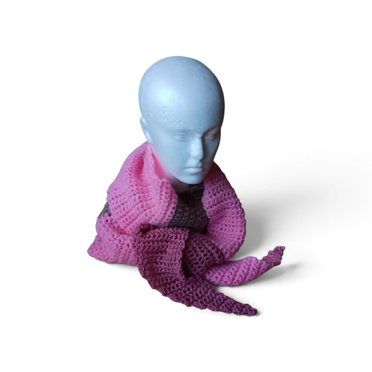Long warm scarf (pink, brown, malva)