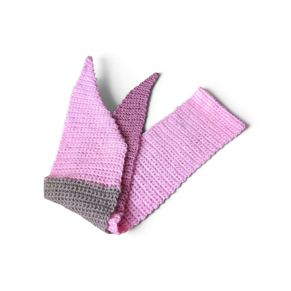 Long warm scarf (pink, brown, malva)