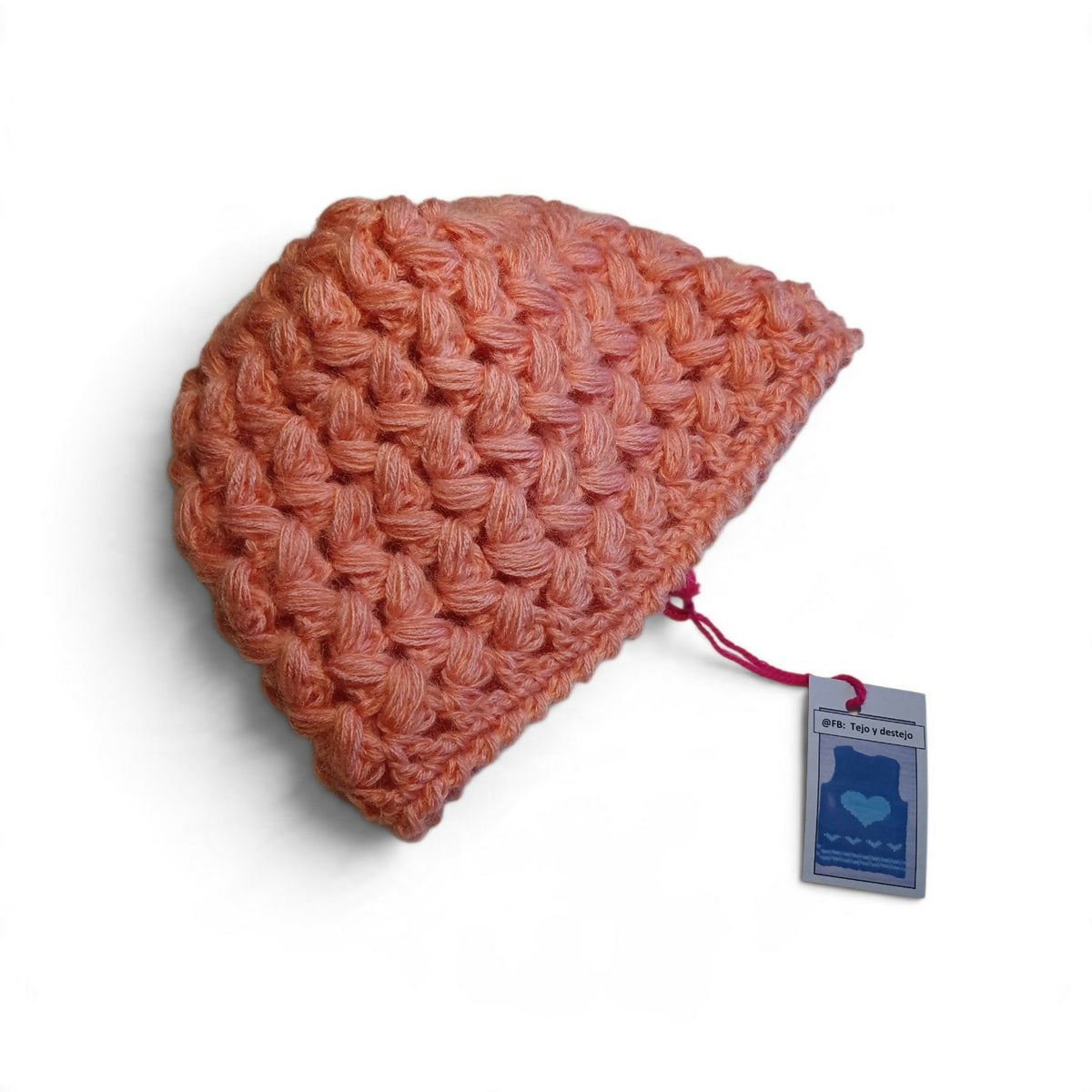Pale pink mohair hat