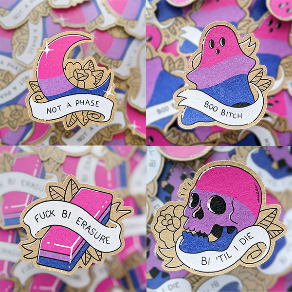 Bisexual Pride Stickers | margindrawings - Boo bitch
