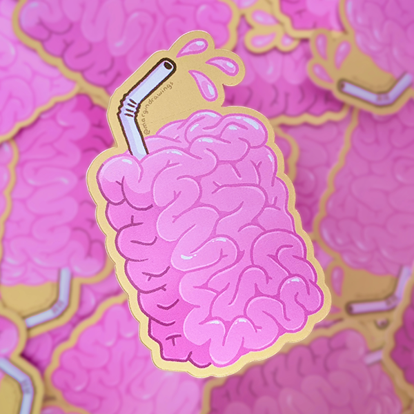 Brain Juice Box Sticker | margindrawings