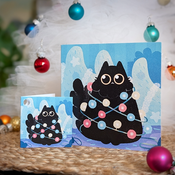 Christmas Cat Card | margindrawings - Big