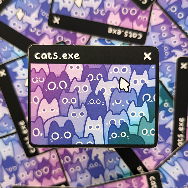 Cats dot exe sticker | margindrawings
