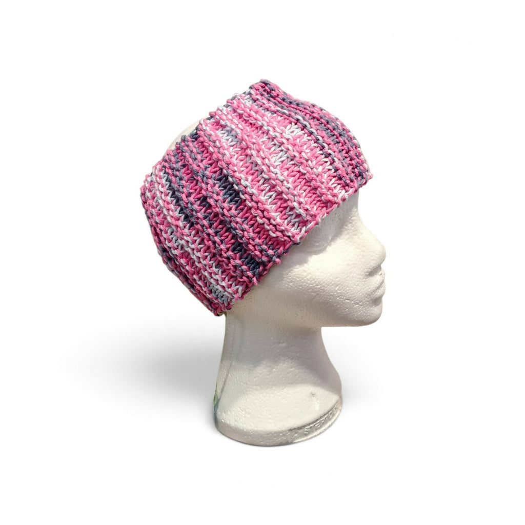 Wide headband with hole for ponytail
