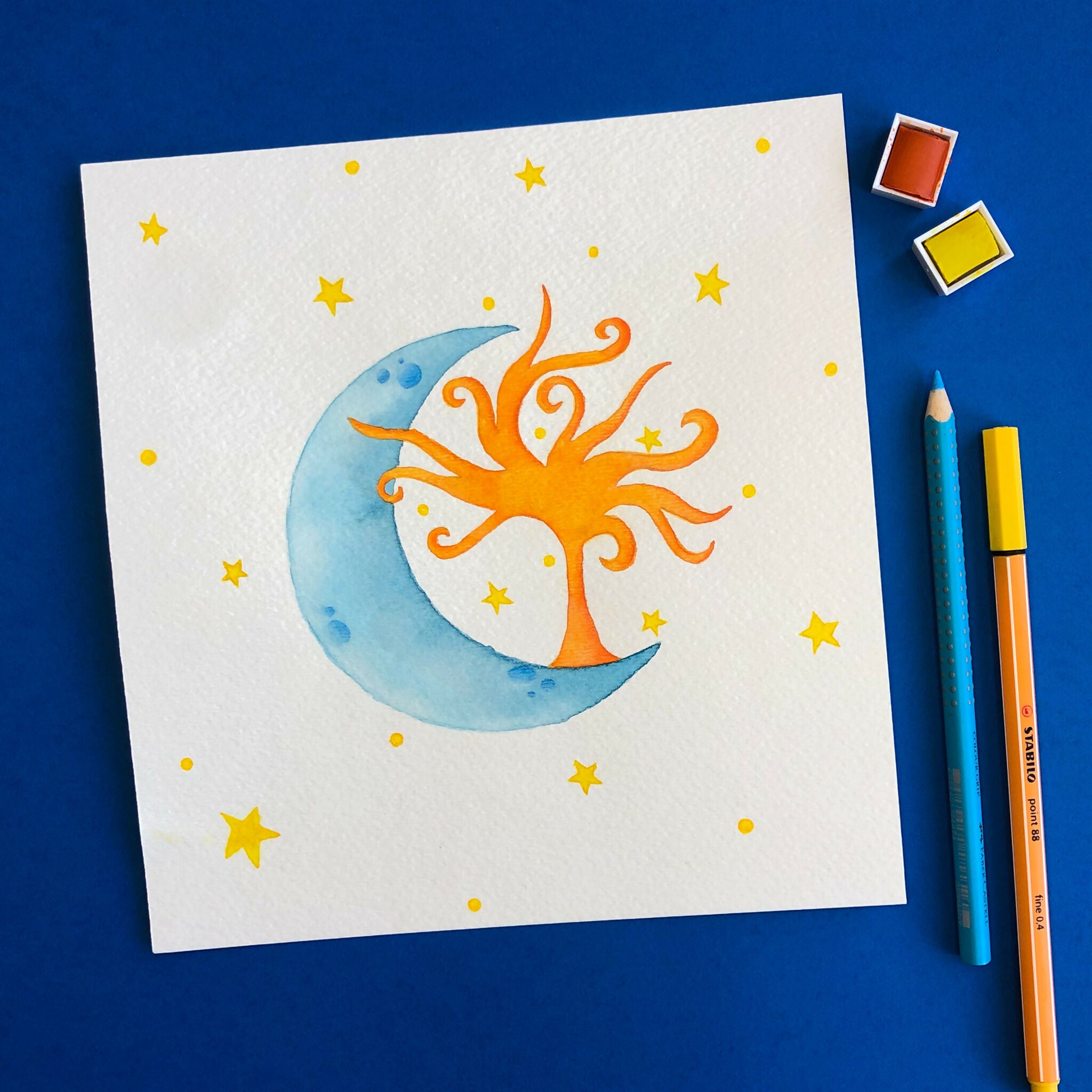 Tree in a moon POSTCARD