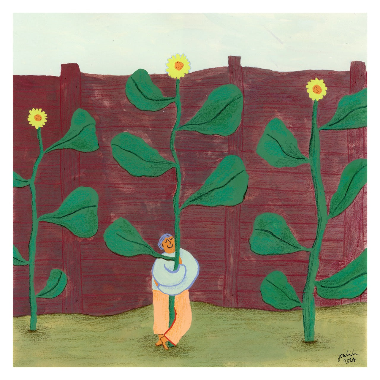 Lidh Creates Illustration Sunflower Hug 30x30cm