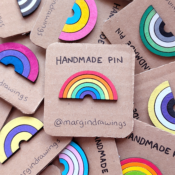 Rainbow Pride Pin - Margindrawings - Trans