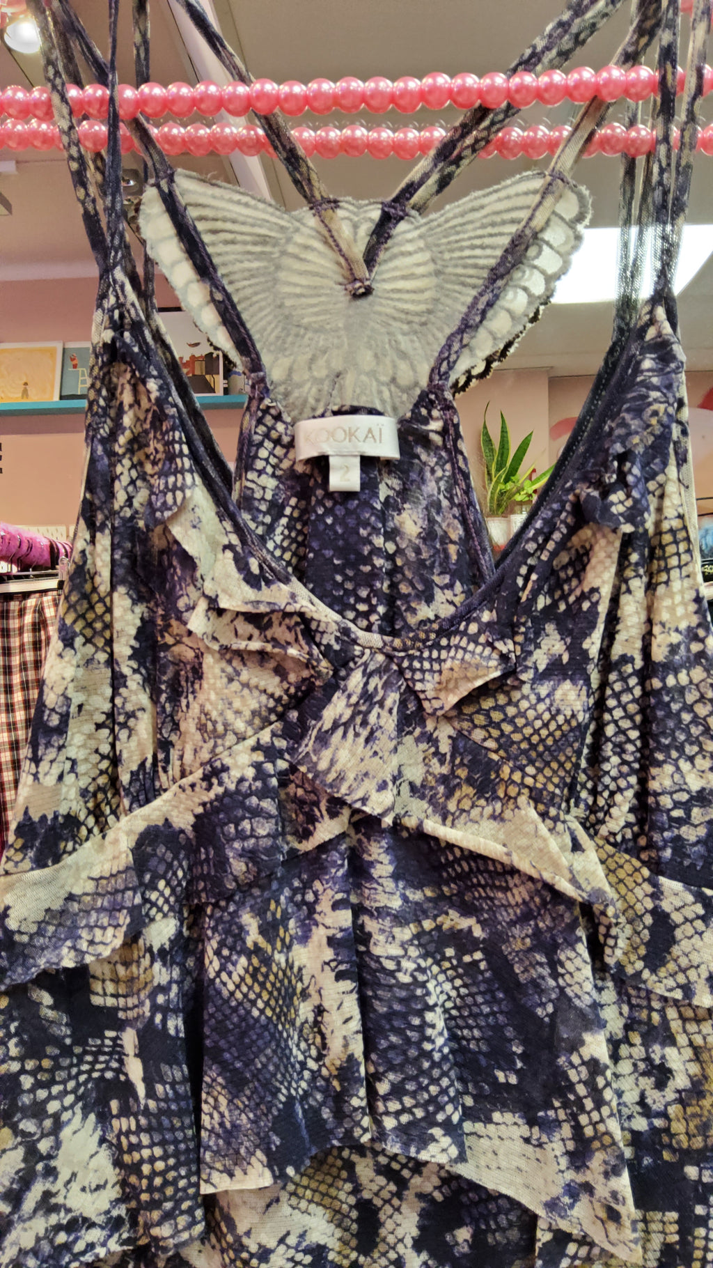 Kookai patterned butterfly detail top
