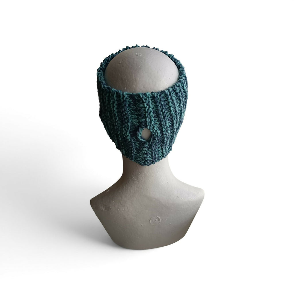 Wide headband with hole for ponytail